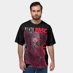 Мужская футболка oversize 3D Восхитительная Зеро ту - Любимый во франксе  - фото 2