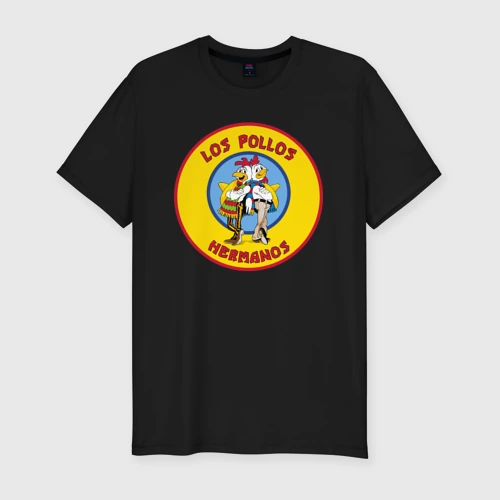 Мужская футболка хлопок Slim Los Pollos hermanos Breaking bad