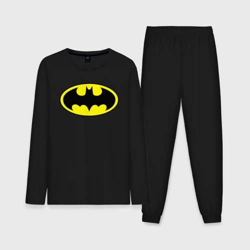 Мужская пижама с лонгсливом хлопок Batman logo