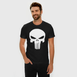 Мужская футболка хлопок Slim Punisher logo - фото 2