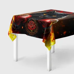 Скатерть 3D Кошка боксер в огне