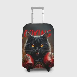Чехол для чемодана 3D Кошка боксер в огне