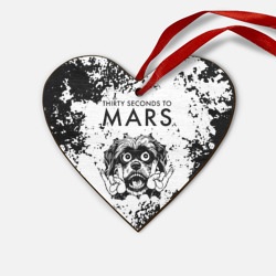 Деревянная игрушка Сердце Thirty Seconds to Mars - рок пес