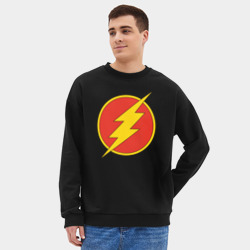 Мужской свитшот oversize без начеса хлопок Flash logo - фото 2