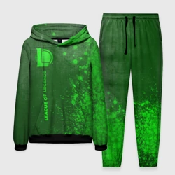 Мужской костюм с толстовкой 3D League of Legends - green gradient по-вертикали
