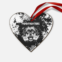 Деревянная игрушка Сердце Foo Fighters рок пес