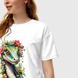 Женская футболка хлопок Oversize Символ 2025 года - фото 2