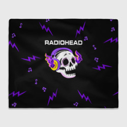 Плед 3D Radiohead неоновый череп