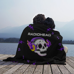 Плед 3D Radiohead неоновый череп - фото 2