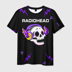 Мужская футболка 3D Radiohead неоновый череп