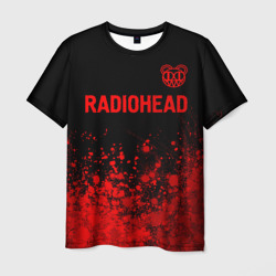 Мужская футболка 3D Radiohead - red gradient посередине