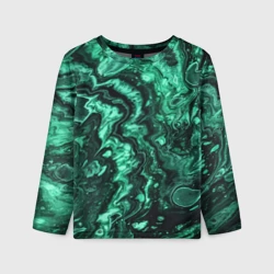 Детский лонгслив 3D Малахитовая текстура - жидкий арт
