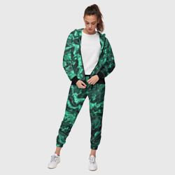 Женский костюм 3D Малахитовая текстура - жидкий арт - фото 2