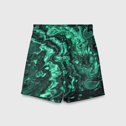 Детские спортивные шорты 3D Малахитовая текстура - жидкий арт