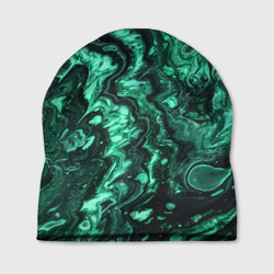 Шапка 3D Малахитовая текстура - жидкий арт