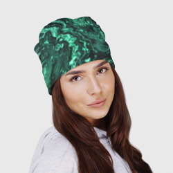 Шапка 3D Малахитовая текстура - жидкий арт - фото 2