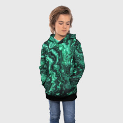Детская толстовка 3D Малахитовая текстура - жидкий арт - фото 2