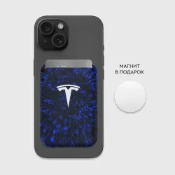 Картхолдер Magsafe магнитный Tesla blue energy - фото 2
