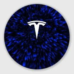 Круглый коврик для мышки Tesla blue energy