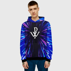 Мужская толстовка 3D Powerwolf neon energy - фото 2