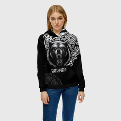 Женская толстовка 3D Медведь славянин - быть добру - фото 2