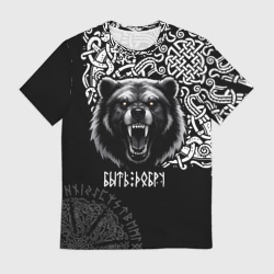 Мужская футболка 3D Медведь славянин - быть добру