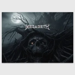 Поздравительная открытка Megadeth череп под деревом