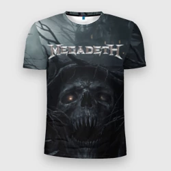 Мужская футболка 3D Slim Megadeth череп под деревом