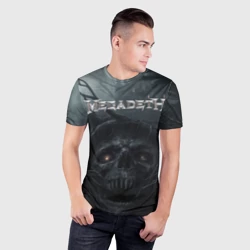 Мужская футболка 3D Slim Megadeth череп под деревом - фото 2