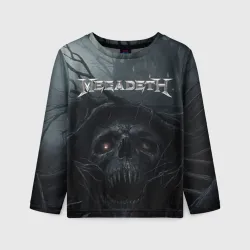 Детский лонгслив 3D Megadeth череп под деревом