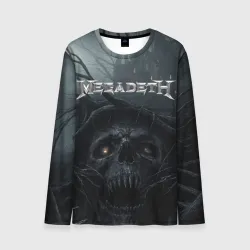Мужской лонгслив 3D Megadeth череп под деревом