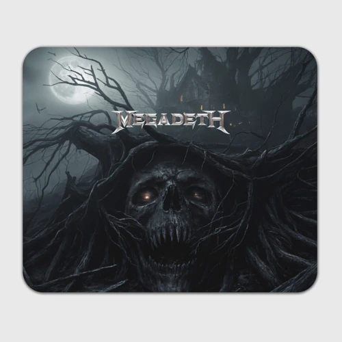 Прямоугольный коврик для мышки Megadeth череп под деревом