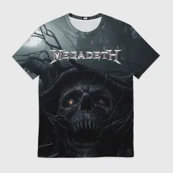 Мужская футболка 3D Megadeth череп под деревом