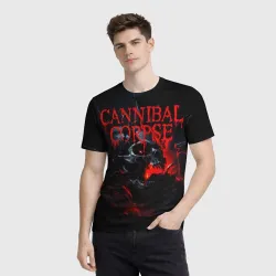 Мужская футболка 3D Cannibal Corpse кровавый череп - фото 2