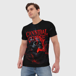Мужская футболка 3D Cannibal Corpse кровавый череп - фото 2