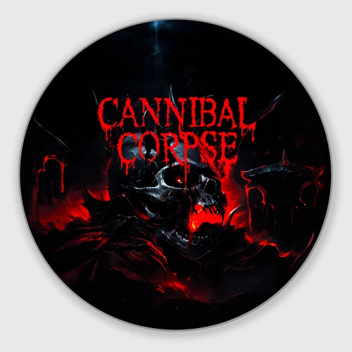 Круглый коврик для мышки Cannibal Corpse кровавый череп