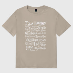 Женская футболка хлопок Oversize Заклинания на латыни из Гарри Поттера