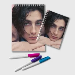 Блокнот Timothe Chalamet on a pink background