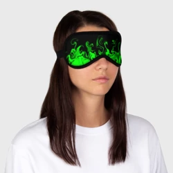 Маска для сна 3D Абстрактный зеленый огонь - фото 2