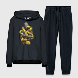 Мужской костюм с толстовкой 3D Мускулистый парень со змеей символ 2025