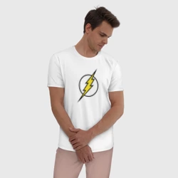 Мужская пижама с белой футболкой хлопок Флэш - фото 2