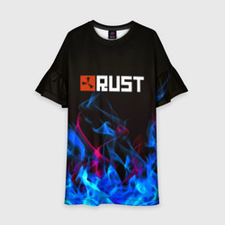 Детское платье 3D Rust neon flame
