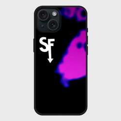Чехол силиконовый для Apple iPhone 15 матовый Sally Face неон краски
