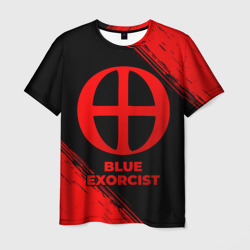 Мужская футболка 3D Blue Exorcist - red gradient