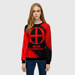 Женский свитшот 3D Blue Exorcist - red gradient - фото 2