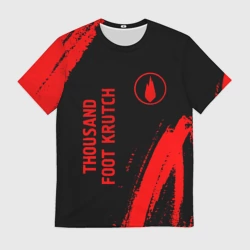 Мужская футболка 3D Thousand Foot Krutch - red gradient вертикально