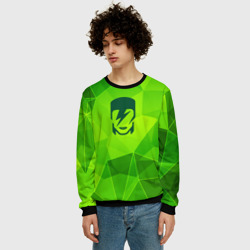 Мужской свитшот 3D David Bowie green poly - фото 2