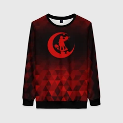 Женский свитшот 3D Angels of Death red poly