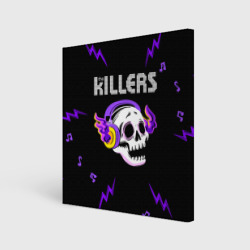Холст квадратный The Killers неоновый череп
