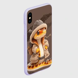 Чехол для iPhone XS Max матовый Змея в пальто - фото 2